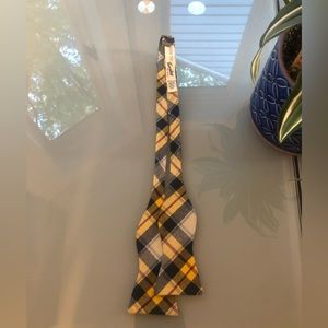 Mens Plaid| BowTie Tuesday Blue and Gold/Self Tie